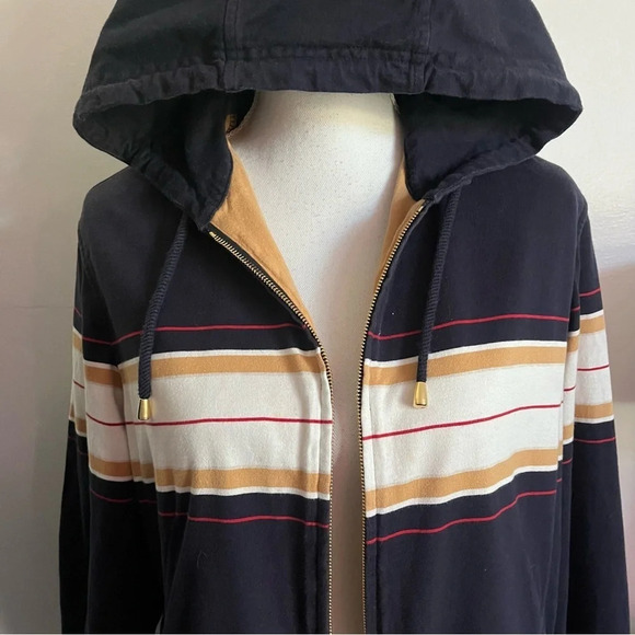 Escada Sport • Navy Yellow White Zip Up Hoodie - Picture 2 of 6